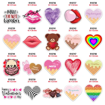 Buzele roz Farmece de Dragoste Inima Rășină Flatback Tipărite Ziua Îndrăgostiților pentru Bijuterii, Materiale de Îmbrăcăminte DIY Meșteșug Consumabile