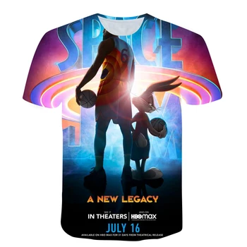 2021 Film Nou Spațiu-Gemuri Tricou Băieți, Cămăși Sport Baschet Stele de Imprimare Tricouri Cool Copii, Imbracaminte Copii pentru Un Nou Legacy