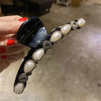 Baroc Clipul de Gheare de Păr de Epocă Picătură Perle de Cristal Agrafe de Par Ponytal Titularul Crabi de Păr pentru Femei Elegante Pălării Accesorii