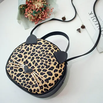 Moda Celebre Femei Leopard De Imprimare Geanta Crossbody Mini Rundă Nouă Saci De Umăr De Telefon Cat De Proiectare Doamnelor Genți De Mână Unic Trend Fata