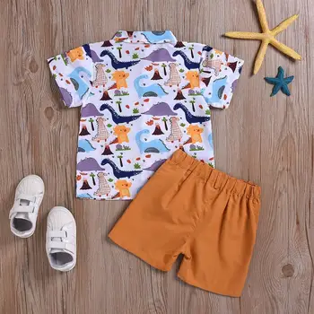 Kid Baby Boy Set De Animale Desene Animate De Imprimare De Top Tricou+Pantaloni Solid Domn Îmbrăcăminte Set