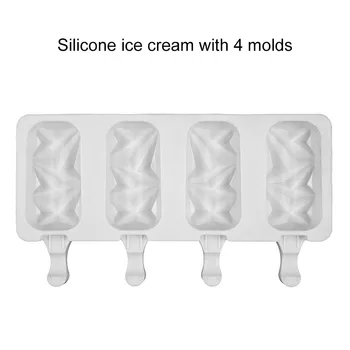 4-gaura de Gheață Crema de Mucegai Silicon Inghetata DIY Face Instrument Practic Înghețată Mucegai Creative Accesorii de Bucătărie Non-stick Portabil