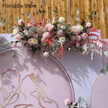 Roz flori de nunta de decorare ziua de nastere flori decor rând copil de dus floare mat fundal flori artificiale