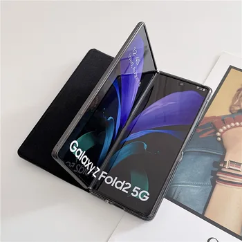 De lux Flip case pentru Samsung Z Fold 2 5G Acoperi Epocă All-inclusive PC+PU Piele Înveliș rezistent la Șocuri pentru Galaxy Z 2 Ori Caz