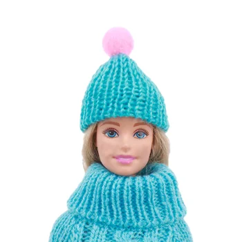 1 Set Haine Papusa Pălărie+Sweather Multicolor Casual Uzura De Zi Cu Zi Haine Pentru Barbie 1/6 Blyth Papusa Accesorii ,Generația Noastră Jucarii
