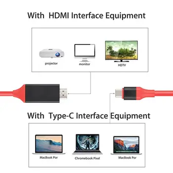 USB 3.1 C Usb La HDMI 4K Adaptor Cablu de 2M Tip C Pentru Cablu HDMI pentru MacBook Samsung Galaxy S9/S8/Nota 9 Huawei