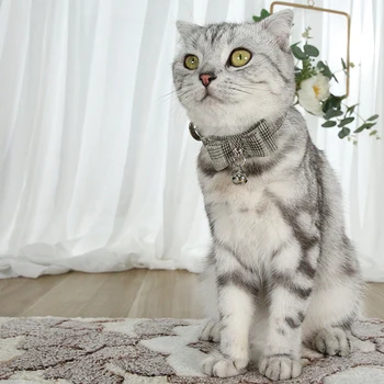 Cat Bell Guler cu Papion Decor PU Reglabil Britanic Model Carouri Aprovizionare pentru animale de Companie