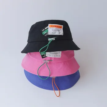 Primavara-Vara pentru Copii Pălărie Pescar Scrisori Simple Boy Fata de Copil Bazinul Pălărie de Soare în aer liber Capac Special Cordon Găleată Pălărie