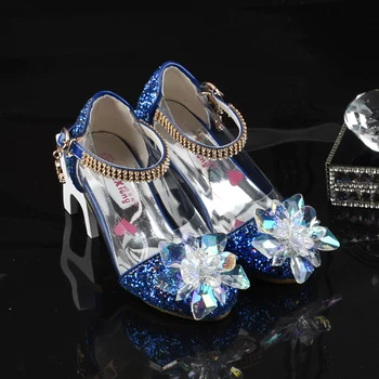 Primăvara Și Toamna Fata de Printesa de Dans Unic de Pantofi cu Diamante Colorate de Copii Tocuri inalte Fetita Performanțele elevilor pantofi