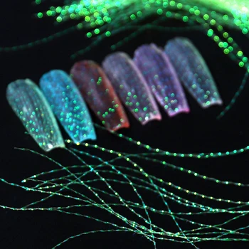 SENIGNOL Decoratiuni de Arta Unghiilor Fluorescente Fir de Unghii Autocolant cu Laser Sclipici Plasă de Mătase Net Linie Bandă Holografică 3D Mătase Folii
