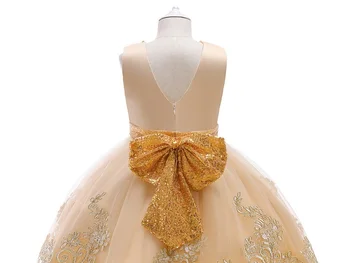 Copii rochie de vara externe stil dantelă de aur printesa rochie de nunta petrecere rochie baby girl dress