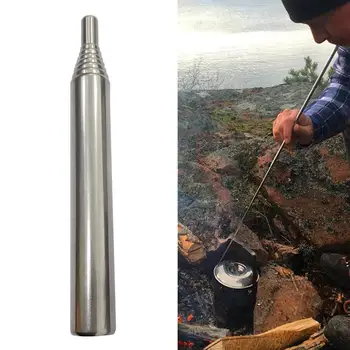 Din Oțel inoxidabil de Buzunar cu Burduf Pliabil Sablare cu Aer foc de Tabără, Foc Instrument Pentru Camping Drumetii Gatit Potrivite Instrumente 9.3-48.5 cm