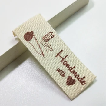 Sloobao 100buc hand made cu dragoste bumbac imprimat eticheta lavabil pentru Imbracaminte Etichete Handmade Relief Tag-uri DIY Pavilion Etichete Pentru