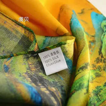 Chineză clasic naturale mătase pură nobilimea eșarfă galbenă 50*50 de pătrate mici eșarfă eșarfă de gât șal folie cadou pentru femei