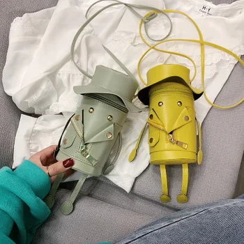 Genti pentru femei 2020 nou desen animat amuzant robot găleată sac de drăguț umăr geanta diagonala poșete și genți de mână bolsa torebka damska