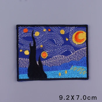 Japonia/Van Gogh Patch-uri Brodate Pentru Haine de Fier pe Jacheta de patch-uri de Cusut Aplicatiile de Patch-uri de pe Haine Autocolante de Fier pe Patch-uri