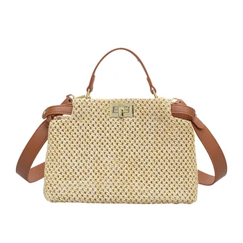 Țesute sac, sac de femei 2021 vara noi de moda trendy unul-umăr geanta messenger externe stil ins portabil tote sac