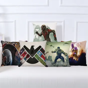 Marvel Spider-Man, Iron Man Desene animate de Imprimare Capac Pernă Lenjerie de Pernă Canapea Dormitor Lombare Perna Decor Acasă 45*45cm