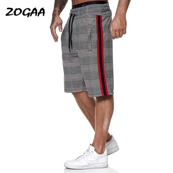 ZOGAA pantaloni Scurți Bărbați Sport Casual Carouri cu Dungi Moda Pantaloni de Plajă Mare de Dimensiuni Chic Vânzare Fierbinte Streetwear Pantaloni Genunchi-lungime