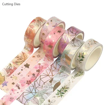 6Rolls Flori Folie Banda Washi Set de Mascare Bandă Washi Set Autocolant Decorativ Diy Etichetă Adezivă Pentru Scrapbooking Planificator
