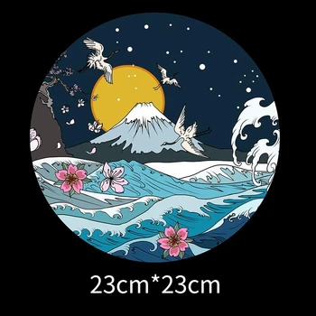 Crap japonez Sărind peste Poarta Dragonului mării val Muntele Fuji pește de transfer de căldură de vinil Fier pe haine DIY T-shirt decor