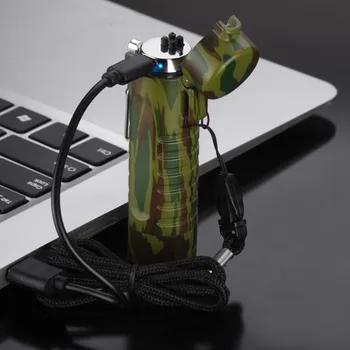 Noul Multifuncțional Lanterna USB de Încărcare Dubl Arc Bricheta Impermeabil cu Plasmă Electronice Bricheta Pentru Călătorie în aer liber