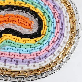 FishSheep Declarație Acrilice Indesata Lanț Cravată Colier Pentru Femei Colorate Din Plastic De Mare Grosime Bordură Lanț Colier 2021 Bijuterii