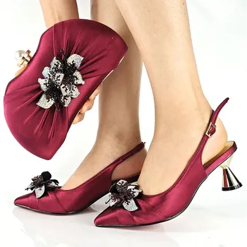 2021 Design Special Geantă de Mână de Femei italiene Pantofi și Geantă Set din Argint de Culoare Nigerian Pantofi de damă Sac de Potrivire pentru Petrecere