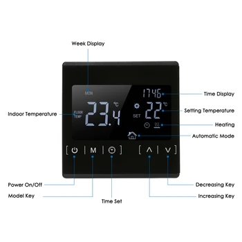 AC85-240V Temperatura Controller LCD Touch Screen Termostat Electric de Încălzire prin Pardoseală Sistem de Încălzire a Apei Termostat