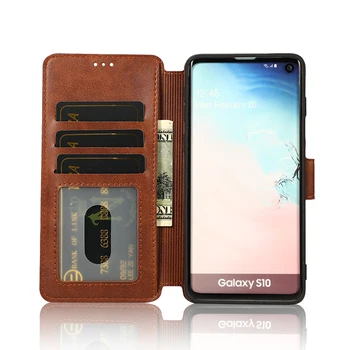 Portofel Vintage din Piele de Caz Pentru Samsung Galaxy S10 S10E S9 S8 Plus Nota 9 8 A6 A9 A7 2018 A70 A30 A40 A50 Telefon Caz Flip Cover