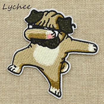 Lychee Adorabil de Desene animate de Animale Broderie Porc Pânză Aplicatiile DIY de Cusut, Reparații Gaura Decor Flying Dog Patch