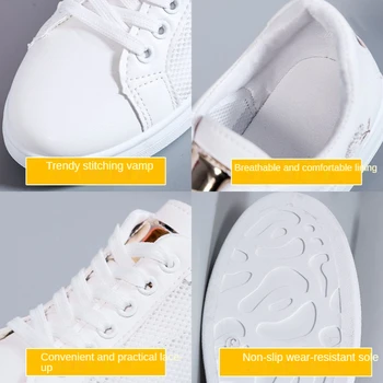 Moda Pantofi pentru Femei 2021 Casual de Vară de Moda de Primăvară Brodate Respirabil Gol Dantela-Up Adidași Pantofi Sport pentru Femei