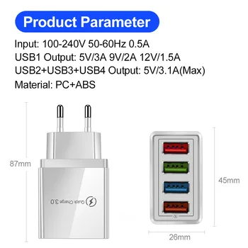UE/SUA Plug Încărcător USB de Încărcare Rapidă 3.0 Pentru Adaptor Telefon pentru Huawei Mate 30 Tablete Portabile Perete Mobil Încărcător Încărcător Rapid