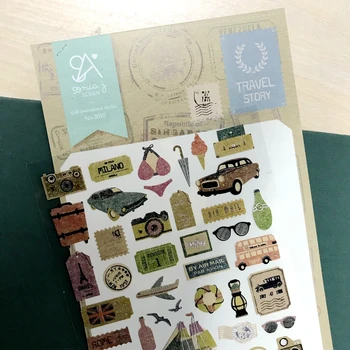 Sonia Epocă coreean DIY Papetărie Autocolante Poveste de Călătorie Masini Vechi Caz de Autobuz de Tăiere Mor de Hârtie Material Jurnalul Decor