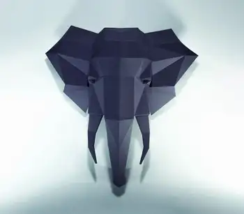 2021 Creativitatea Elefant Animale de Hârtie de Perete Model Decor 3D Decor de Hartie lucrate Manual DIY Adult Origami Ambarcațiuni Jucărie Acasă de Artă