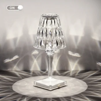 Italia Kartell Diamant Lampă de Masă USB Acrilice Atmosfera Lampă Tip Touch Lampă de Noptieră Cristal Lampă de Masă Creative