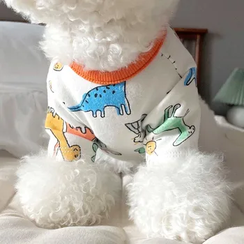 Animale de companie Câine Haine de Desene animate Dinozaur Drăguț Câine Vestă tricou de Vara Pentru Catelus Respirabil Pulover Costum de Chihuahua, Yorkshire în aer liber