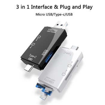 Multi-scop Cititor de Carduri Usb 2.0 TIP C, Micro Usb, Card de Memorie, Adaptor Pentru Micro SD TF Tip C USB OTG Laptop Moblie Telefon