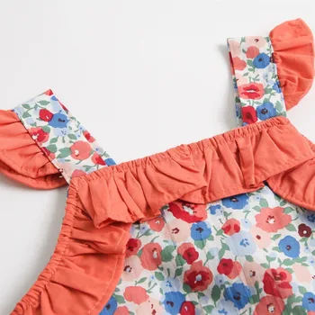 Vara Haine pentru Copii Pentru Fete din Bumbac Floral Romper Baby Pânză Fetita Dulce dintr-O bucata Costum Pentru copii Body Copii