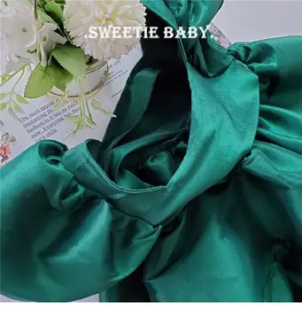 Copilul Rochii de Fete 2021 nou haine de Vară Fetita Partid rochie de Printesa gradient de Verde Puff maneca Babydoll Imbracaminte Copii