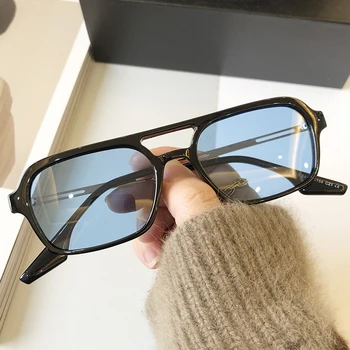 Polarizate de Epocă Fascicul Dublu Mic Pătrat ochelari de Soare Pentru Femei 2021 Brand TR90 Gradient Ochelari de Soare Barbati de Moda Ochelari de Pilot