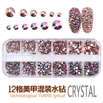 1440 buc SS4-SS16 Mix Dimensiuni Cristal Nails Art Strasuri Pentru 3D Nail Art Strasuri Pietre Decor