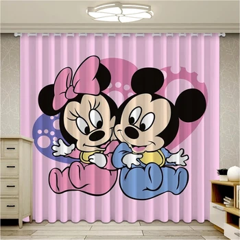 Cadouri Creative pentru Copii Disney Mickey Minnie Perdele Opace pentru Baieti Adolescenti Familie Decor Perdele pentru Bucatarie Camera de Studiu