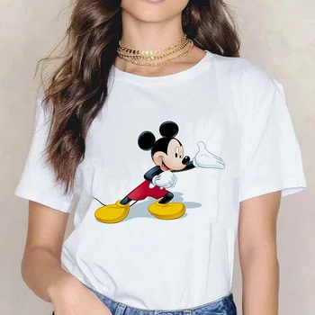 Desene animate Disney Femei Tricou cu Donald Duck Print cu Maneci Scurte Topuri Tricouri Fashion Casual Tricou Femei de Îmbrăcăminte, T-shirt Femei
