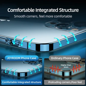 Joyroom 9H Pahar de Caz Pentru iPhone 12 Pro Max 11 12min Sticlă+TPU rezistent la Șocuri Len Caz de Protecție Pentru iPhone 12 pro Caz Transparente
