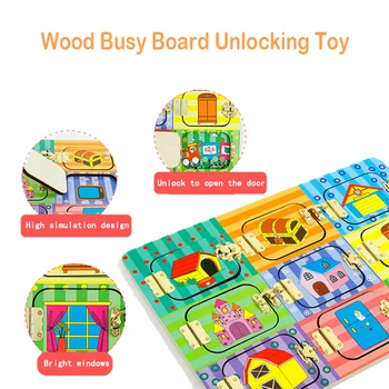 Copilul Montessori Lemn Bord Ocupat Deblocarea Jucărie Pentru Copii De Educație Timpurie Din Lemn Oarba Consiliului De Dezvoltare Copii Mici Jucarii Cadou