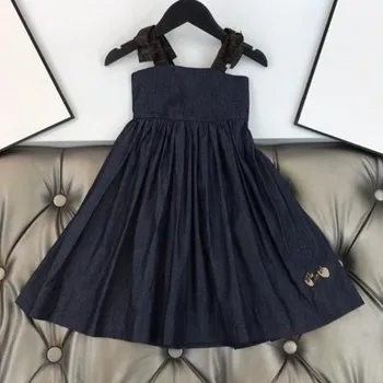 2021 vară fată copil drăguț brodate rochie de curea spaghete copii leagăn mare o-ine rochie de printesa