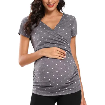 Tricou maternitate Topuri de Moda Solidă Maneca Scurta alăptarea Femei Gravide Topuri de Maternitate Vara camisetas de mujer