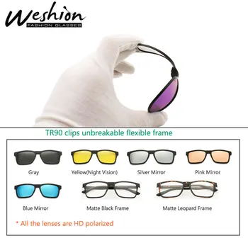 Piața Polarizat ochelari de Soare Barbati Femei 5 In 1 Clip Pe Ochelari 2019 TR90 Optice baza de Prescriptie medicala Seturi de Rame de Ochelari de Corecție UV40