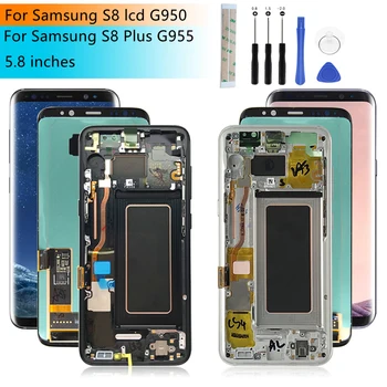 Sreen Pentru Samsung Galaxy S8 lcd G950 S8 Plus G955 Ecran Tactil Digitizer Asamblare Cu Cadru s8 Display Inlocuire Reparare Piese